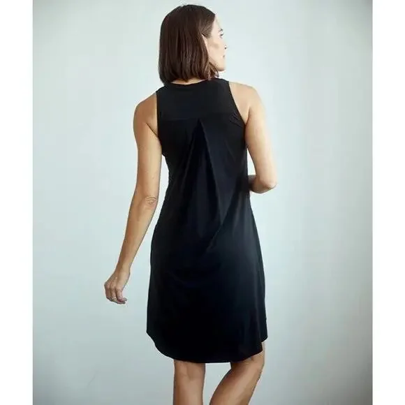 SheFit Womens The Sheila Shift Bra Dress Size 1 XS Black Modal Henley Preppy - Picture 2 of 9